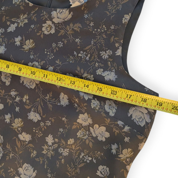 Moody Gray Floral Shift Dress ~ Cottage romantic y2k 90s - Picture 5 of 8